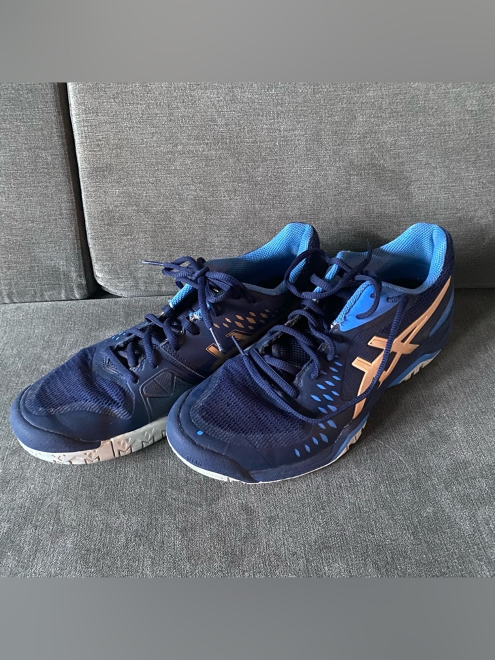 ASICS Men's GEL-Challenger 12 Tennis Shoes PEACOAT/CHAMPAGNE 1041A045 (size 10)